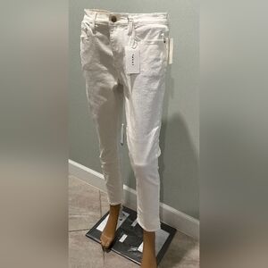 Frame Le Skinny De Jeanne Crop White Denim  Size 31  New With Tags